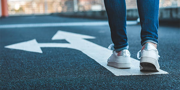 Making a decision which way to go.