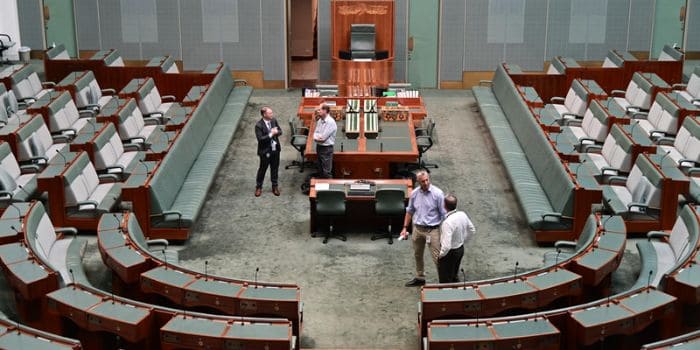 The House of Representatives inside Australia Parliament House.