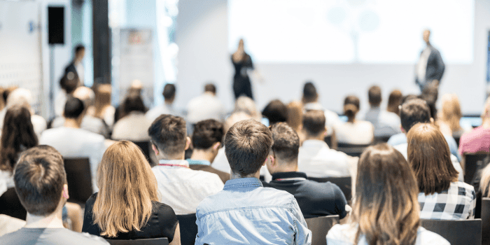 Group of people at a conference.