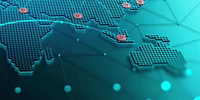 Connected world with the focus on Australia.