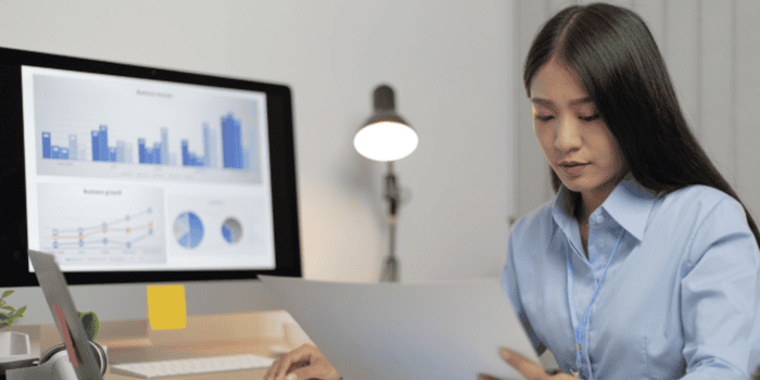 Woman working at computer