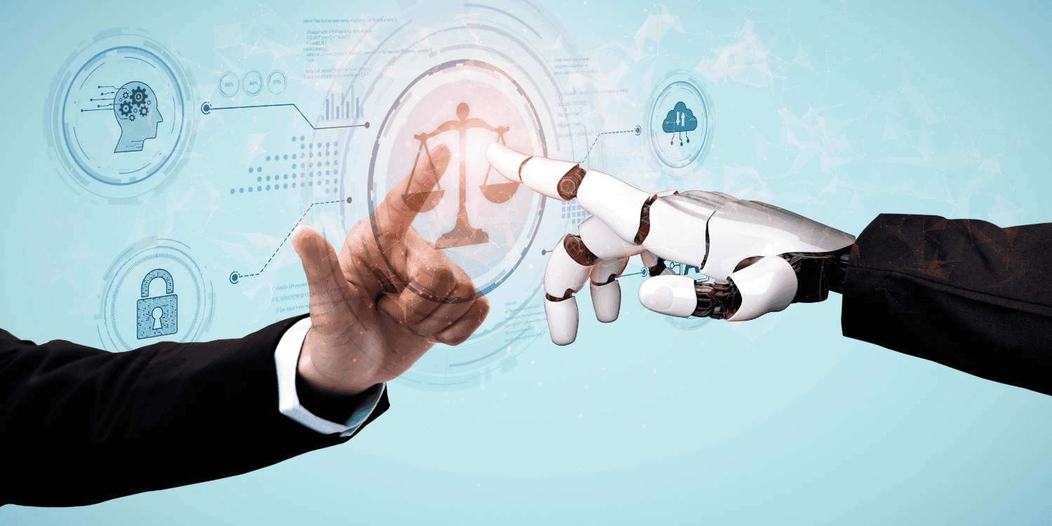 Human hand reaching for robot hand